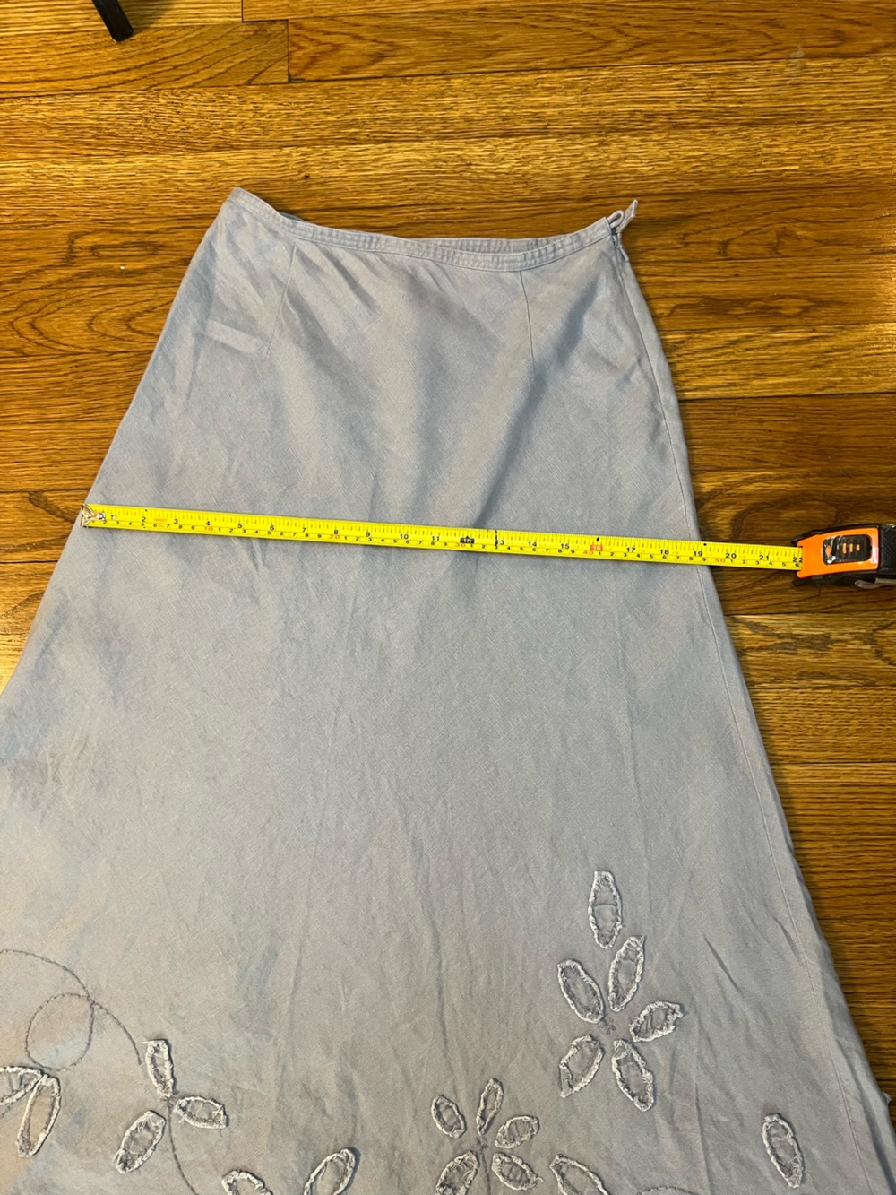 J. Jill Sky Blue Linen-Blend Embroidered Maxi Skirt - Picture 8 of 16